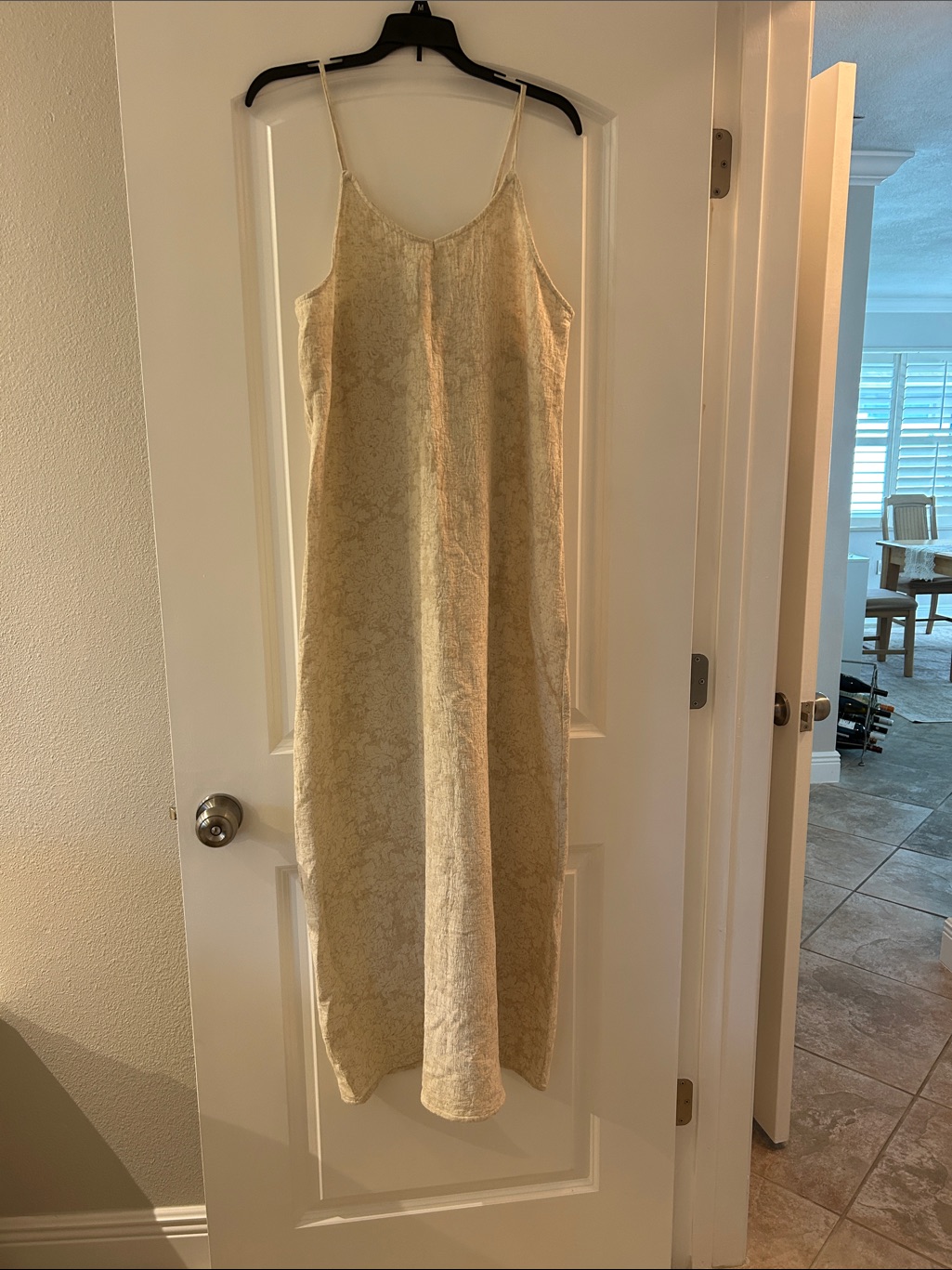 Calypso St. Barth Cream Linen Cotton Blend Slip Dress